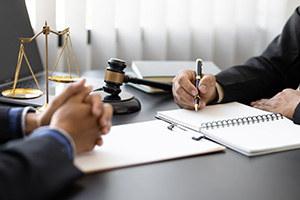 Person signing a document 