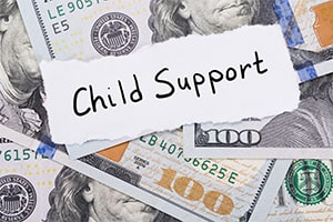Child Suport text over Money