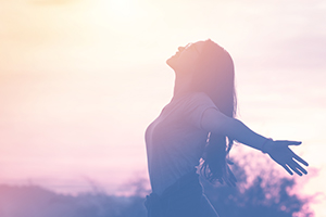 Woman and the sunset